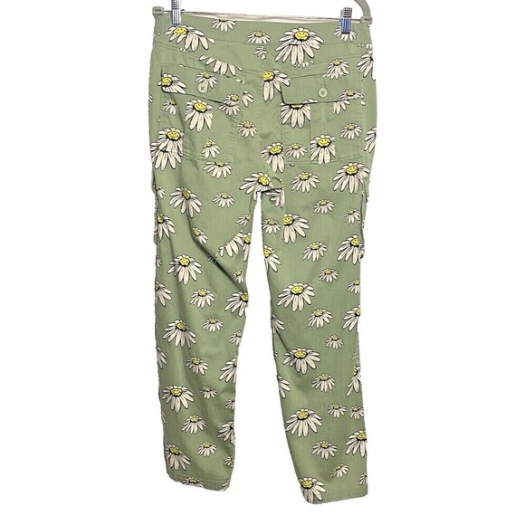 BSR by Samii Ryan Cargo Pants Size 9 Smiley Face Daisy Green Pants - Picture 2 of 13
